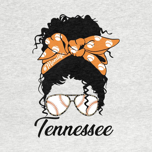 Tennessee Messy Bun Baseball Players Fans I Love Tennessee by Jhon Towel